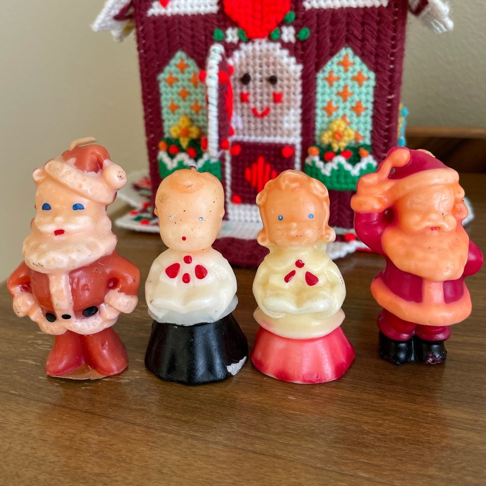 Set of 4: MCM Collection of Gurley Novelty Christmas Candles